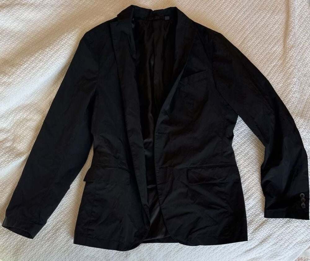 Jil Sander Black Lightweight Nylon Sport Blazer Jacket Size XS